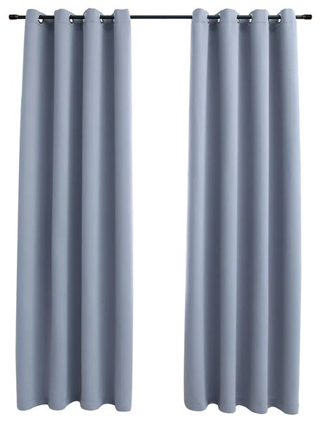 Zavjese za zamračivanje s prstenima 2 kom sive 140 x 225 cm - Siva 140 x 225 cm 1 Siva