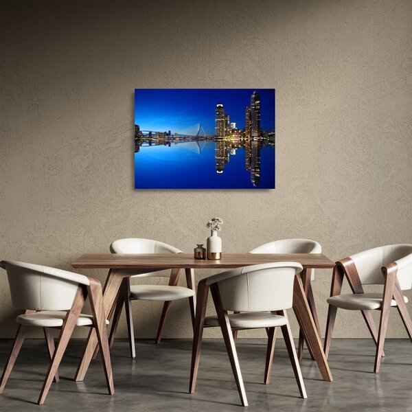Staklena slika - noćni Rotterdam (70x50 cm)