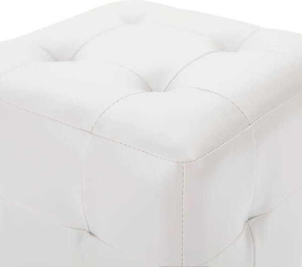 Tabure 2 kom bijeli 30 x 30 x 30 cm od umjetne kože - Bijela 1 Bijela