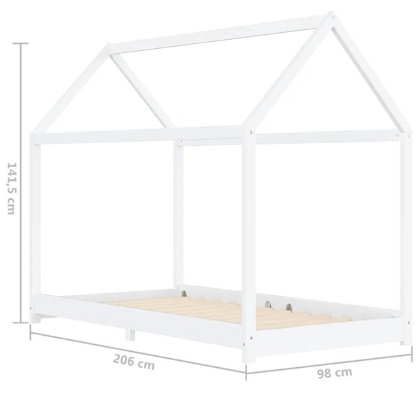 Okvir za dječji krevet od masivne borovine bijeli 90 x 200 cm - Bijela 90 x 200 cm Bijela 90 x 200 cm