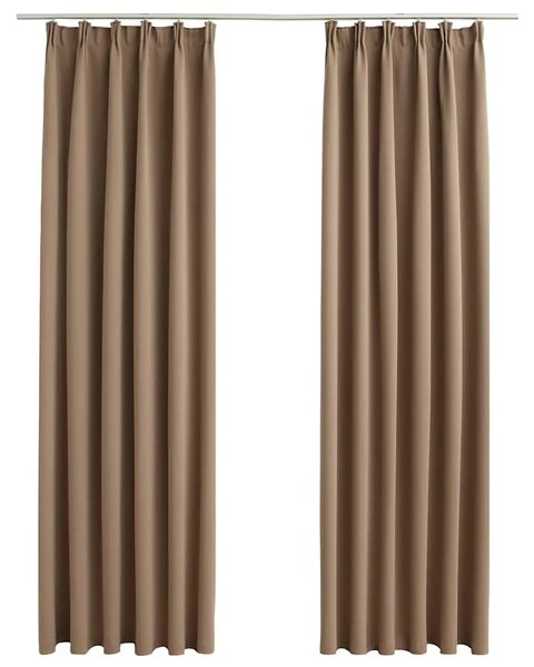 Zavjese za zamračivanje s kukama 2 kom bež 140 x 245 cm - Sivo-smeđa 140 x 245 cm 1 Sivo-smeđa
