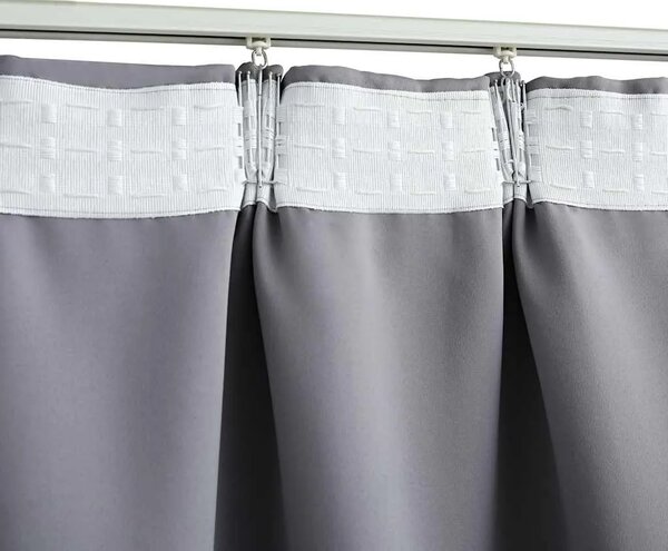 Zavjese za zamračivanje s kukama 2 kom sive 140 x 245 cm - Siva 140 x 245 cm 1 Siva