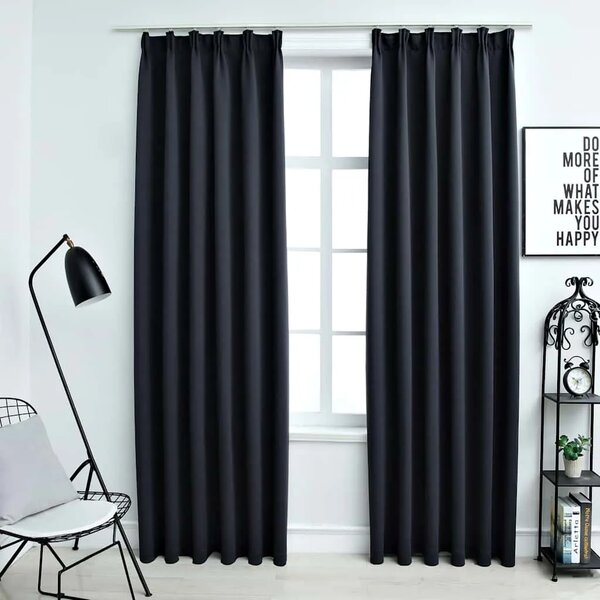 Zavjese za zamračivanje s kukama 2 kom antracit 140 x 245 cm - Antracit 140 x 245 cm 1 Antracit
