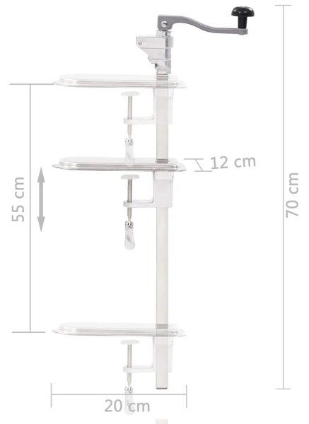 Otvarač za limenke srebrni 70 cm aluminij i nehrđajući čelik