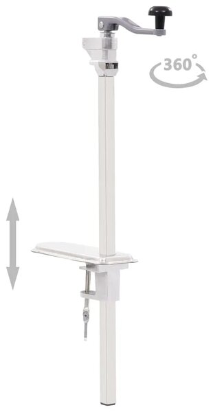 Otvarač za limenke srebrni 70 cm aluminij i nehrđajući čelik