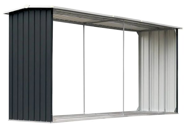 Spremište za drva - Vrtna ostava za drva od pocinčanog čelika 330x92x153 cm antracit - Antracit Antracit