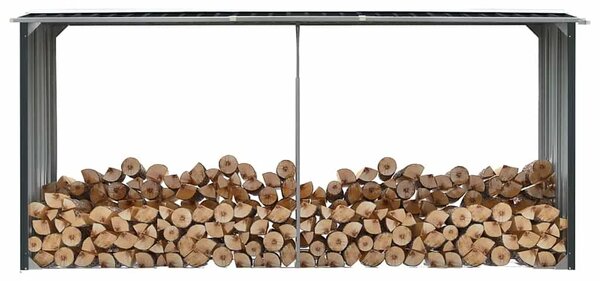 Spremište za drva - Vrtna ostava za drva od pocinčanog čelika 330x92x153 cm antracit - Antracit Antracit
