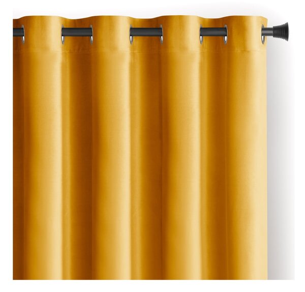 Žuta zavjesa za djelomično zamračenje od samta 140x245 cm Eyelets – Restilo