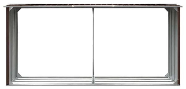 Spremište za drva - Vrtna ostava za drva od pocinčanog čelika 330x92x153 cm smeđa - Smeđa Smeđa