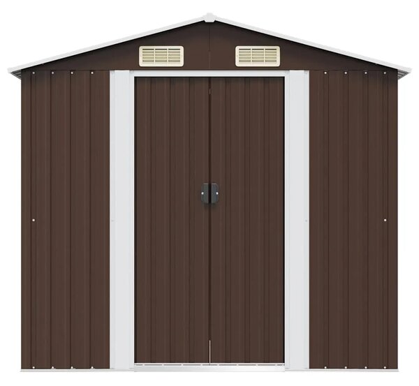 Vrtna kućica za pohranu smeđa 204 x 132 x 186 cm čelična - Smeđa 1 Smeđa