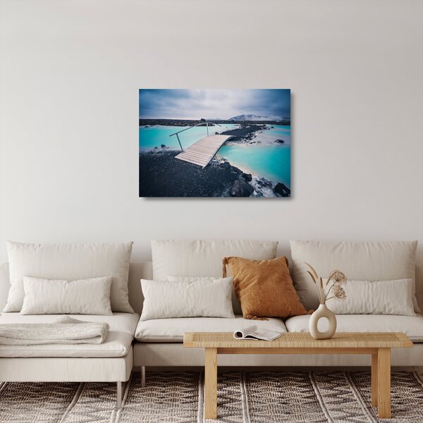 Staklena slika drvenog mosta (70x50 cm)