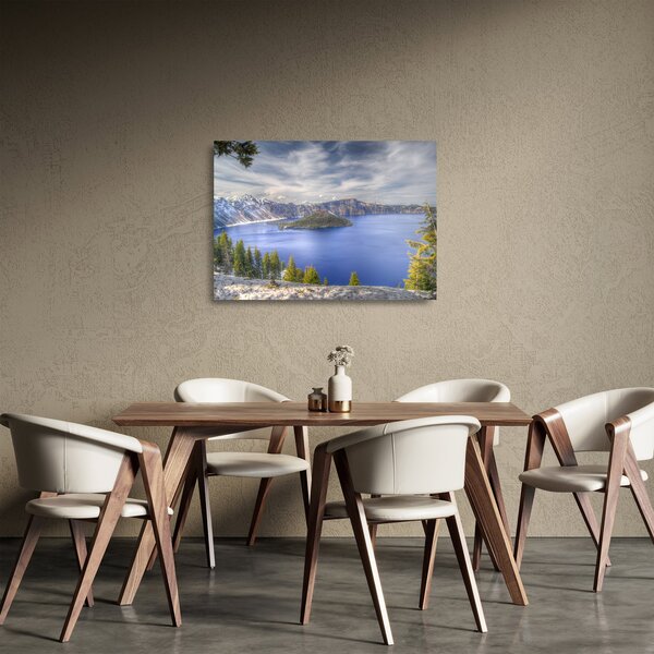 Staklena slika planinskog jezera (70x50 cm)