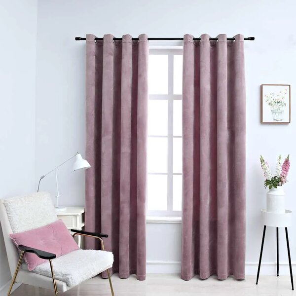 Zavjese za zamračivanje 2 kom baršunaste ružičaste 140 x 225 cm - antikna ružičasta 140 x 225 cm 2 Antikna ružičasta
