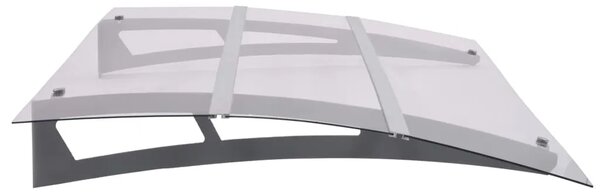 Nadstrešnica za vrata srebrna i prozirna 120x90 cm polikarbonat - 120 x 90 cm 1 120 x 90 cm