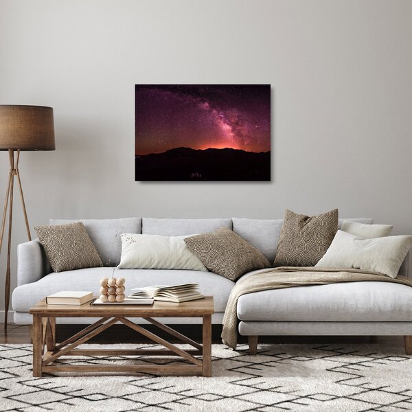 Staklena slika ružičastog mliječnog puta (70x50 cm)