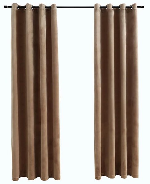 Zavjese za zamračivanje 2 kom baršunaste bež 140 x 175 cm - Bež 140 x 175 cm 2 Bež