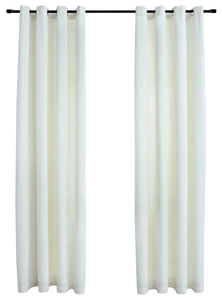 Zavjese za zamračivanje 2 kom baršunaste krem 140 x 245 cm - Krema 140 x 245 cm 2 Krema