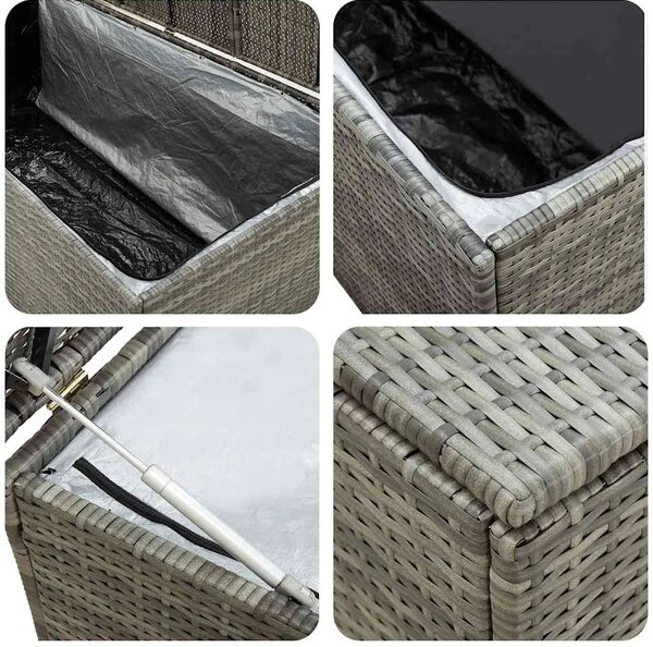 Vrtna kutija za pohranu od poliratana 180 x 90 x 70 cm siva - Siva 180 x 90 x 70 cm Siva 180 x 90 x 70 cm