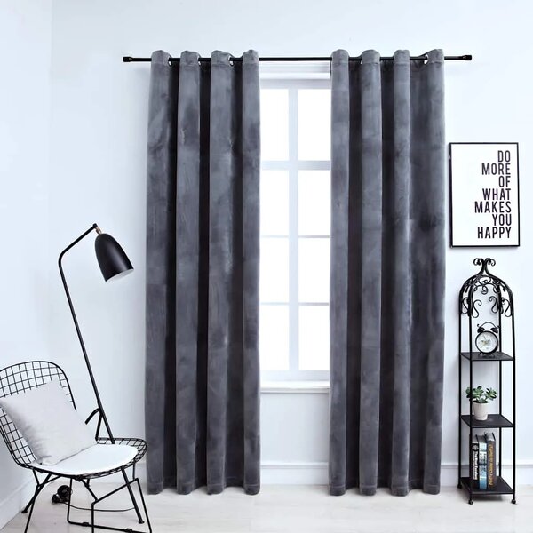 Zavjese za zamračivanje 2 kom baršunaste antracit 140 x 225 cm - Antracit 140 x 225 cm 2 Antracit