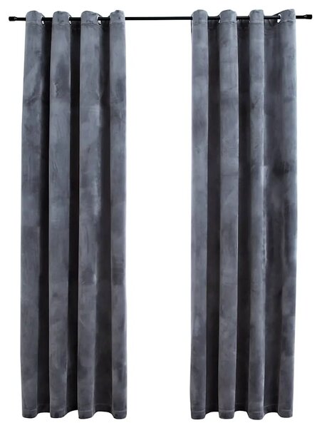 Zavjese za zamračivanje 2 kom baršunaste antracit 140 x 225 cm - Antracit 140 x 225 cm 2 Antracit