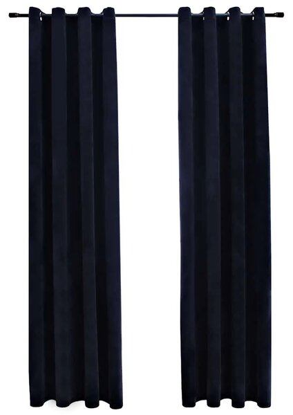 Zavjese za zamračivanje 2 kom baršunaste crne 140 x 225 cm - Crna 140 x 225 cm 2 Crna