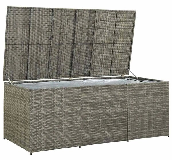 Vrtna kutija za pohranu od poliratana 180 x 90 x 70 cm siva - Siva 180 x 90 x 70 cm Siva 180 x 90 x 70 cm