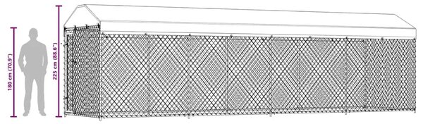 Vanjski kavez za pse s krovom 760 x 190 x 225 m - 760 x 192 x 225 cm 1 Da 760 x 192 x 225 cm