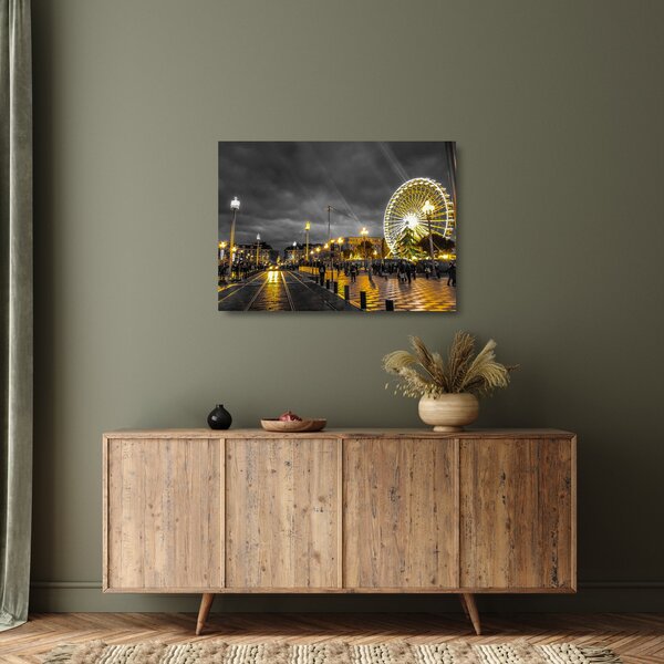 Staklena slika vrtuljka u sumrak (70x50 cm)