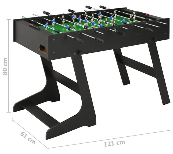 Sklopivi stolni nogomet 121 x 61 x 80 cm crni - Crna Crna