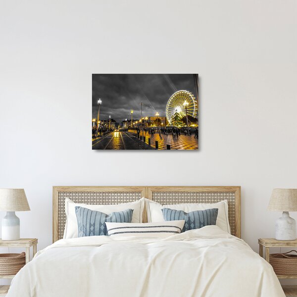 Staklena slika vrtuljka u sumrak (70x50 cm)