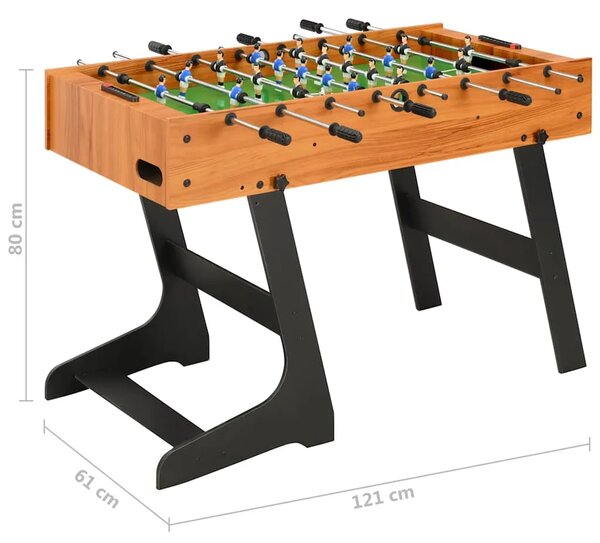 Sklopivi stolni nogomet 121 x 61 x 80 cm svjetlosmeđi - Svjetlosmeđa Svjetlosmeđa