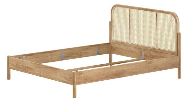 Bračni krevet od punog hrasta bez podnice 160x200 cm u prirodnoj boji Olive Rotan – Vipack