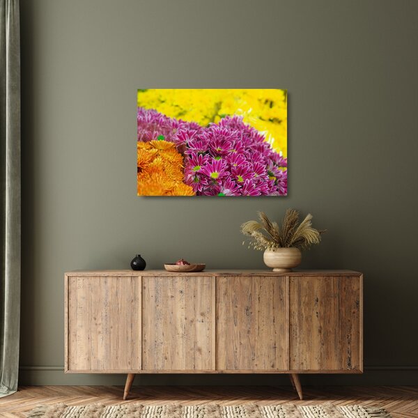 Staklena slika ružičastog cvijeta (70x50 cm)
