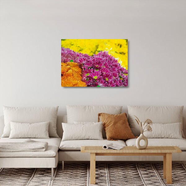 Staklena slika ružičastog cvijeta (70x50 cm)