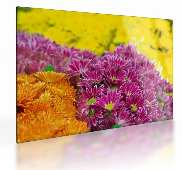 Staklena slika ružičastog cvijeta (70x50 cm)