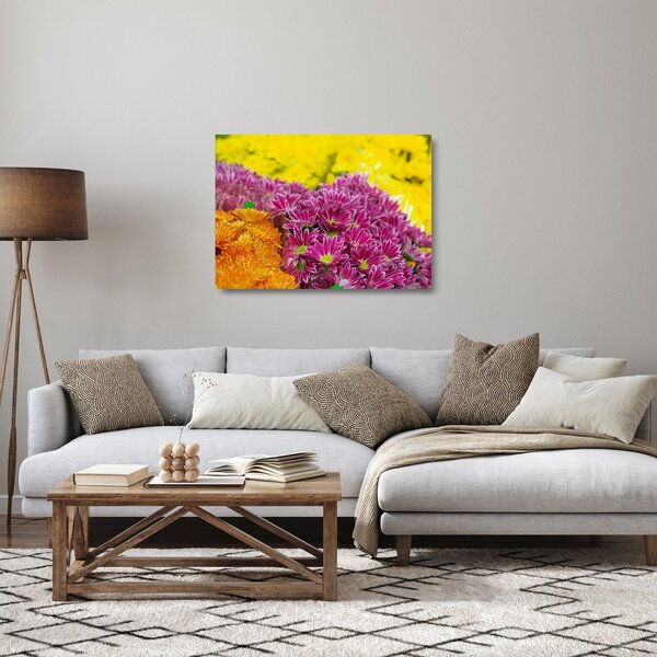 Staklena slika ružičastog cvijeta (70x50 cm)