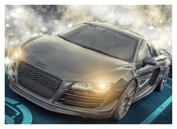 Staklena slika automobila Audi - sivi (70x50 cm)