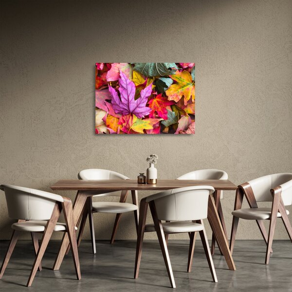 Staklena slika - jesensko lišće (70x50 cm)