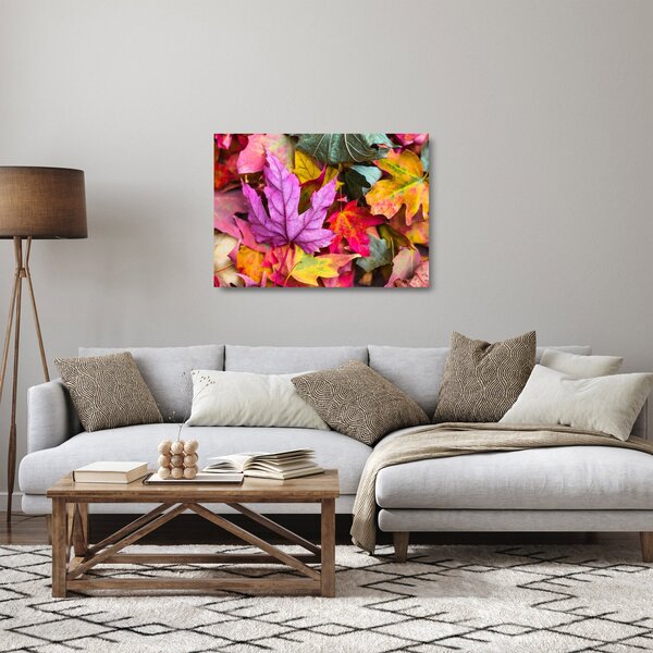 Staklena slika - jesensko lišće (70x50 cm)