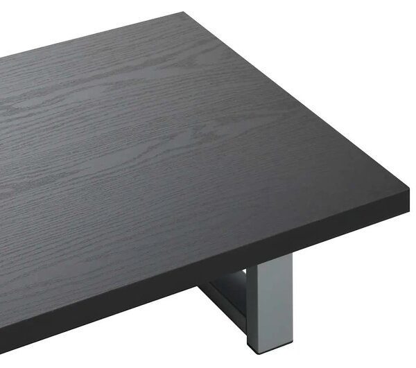 Dvodijelni set kupaonskog namještaja keramički crni - Crna polica od 60 cm i okrugli umivaonik od 40 cm 2 1