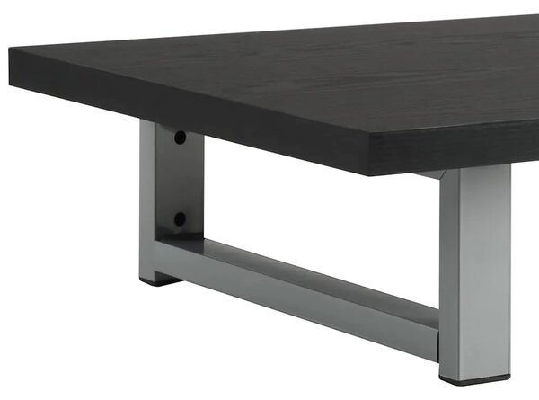Dvodijelni set kupaonskog namještaja keramički crni - Crna polica od 60 cm i okrugli umivaonik od 40 cm 2 1