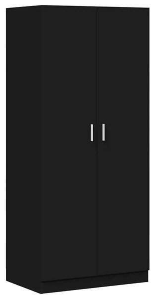 Ormar crni 80 x 52 x 180 cm od konstruiranog drva - Crna 1 1 Crna