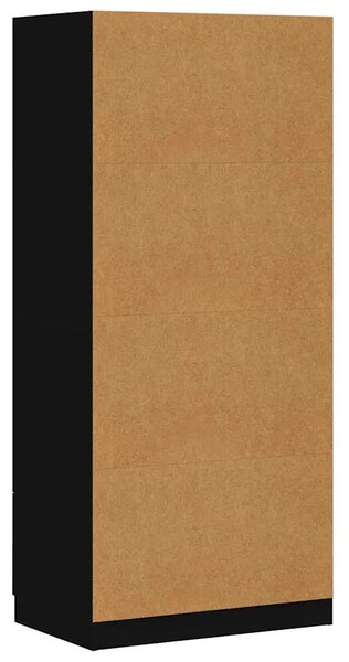 Ormar crni 80 x 52 x 180 cm od konstruiranog drva - Crna 1 1 Crna