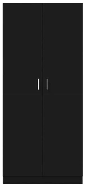 Ormar crni 80 x 52 x 180 cm od konstruiranog drva - Crna 1 1 Crna