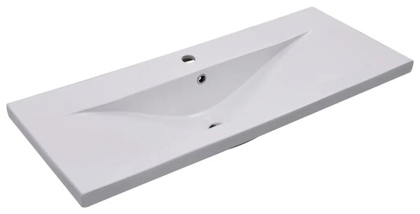 Ugradbeni Lavabo - Umivaonik 101 x 39 5 x 18 5 cm keramički bijeli - 101 x 39.5 x 18.5 cm 101 x 39.5 x 18.5 cm