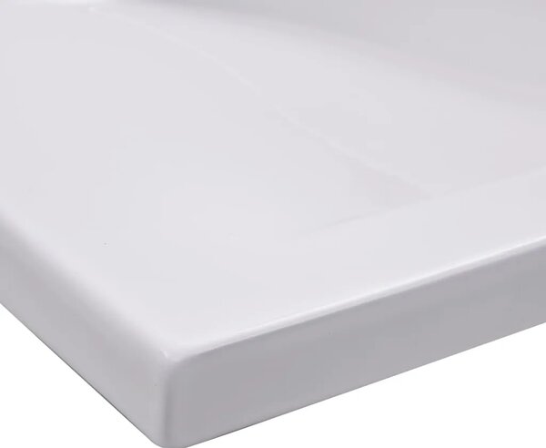 Ugradbeni Lavabo - Umivaonik 101 x 39 5 x 18 5 cm keramički bijeli - 101 x 39.5 x 18.5 cm 101 x 39.5 x 18.5 cm