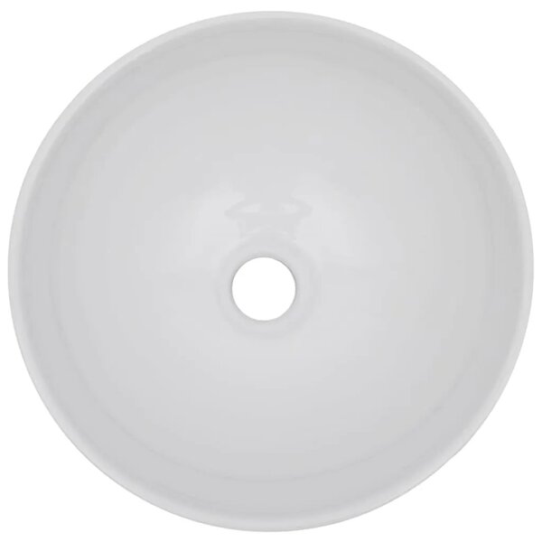 Dvodijelni set kupaonskog namještaja keramički boja hrasta - Smeđa polica od 60 cm i okrugli umivaonik od 32 5 cm 2 1