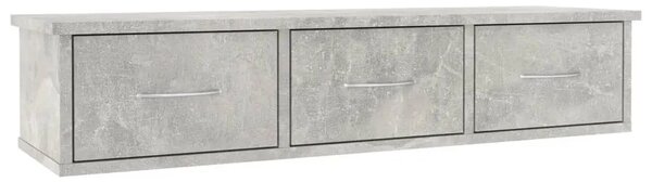 Zidna polica s ladicama 88x26x18 5 cm konstruirano drvo - Beton siva 90 cm 1 1