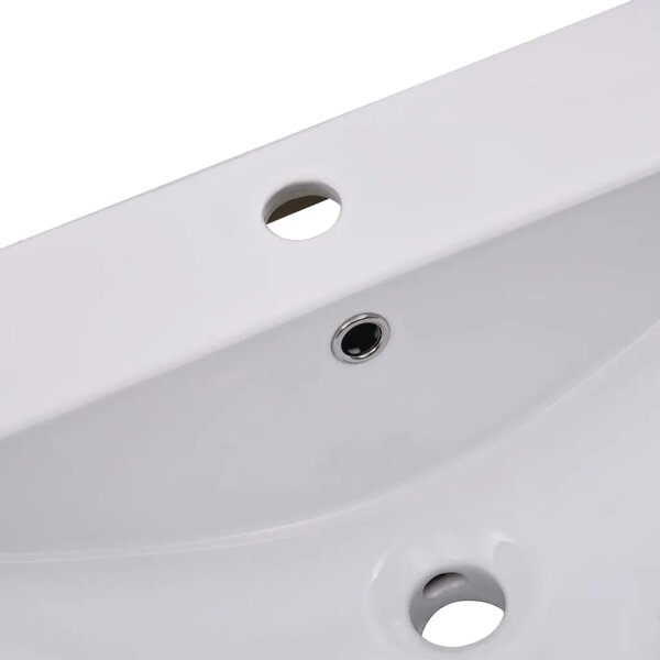 Ugradbeni Lavabo - Umivaonik 101 x 39 5 x 18 5 cm keramički bijeli - 101 x 39.5 x 18.5 cm 101 x 39.5 x 18.5 cm