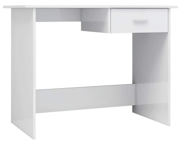 Radni stol visoki sjaj bijeli 100x50x76 cm konstruirano drvo - Visoko sjajno bijela Visoko sjajno bijela
